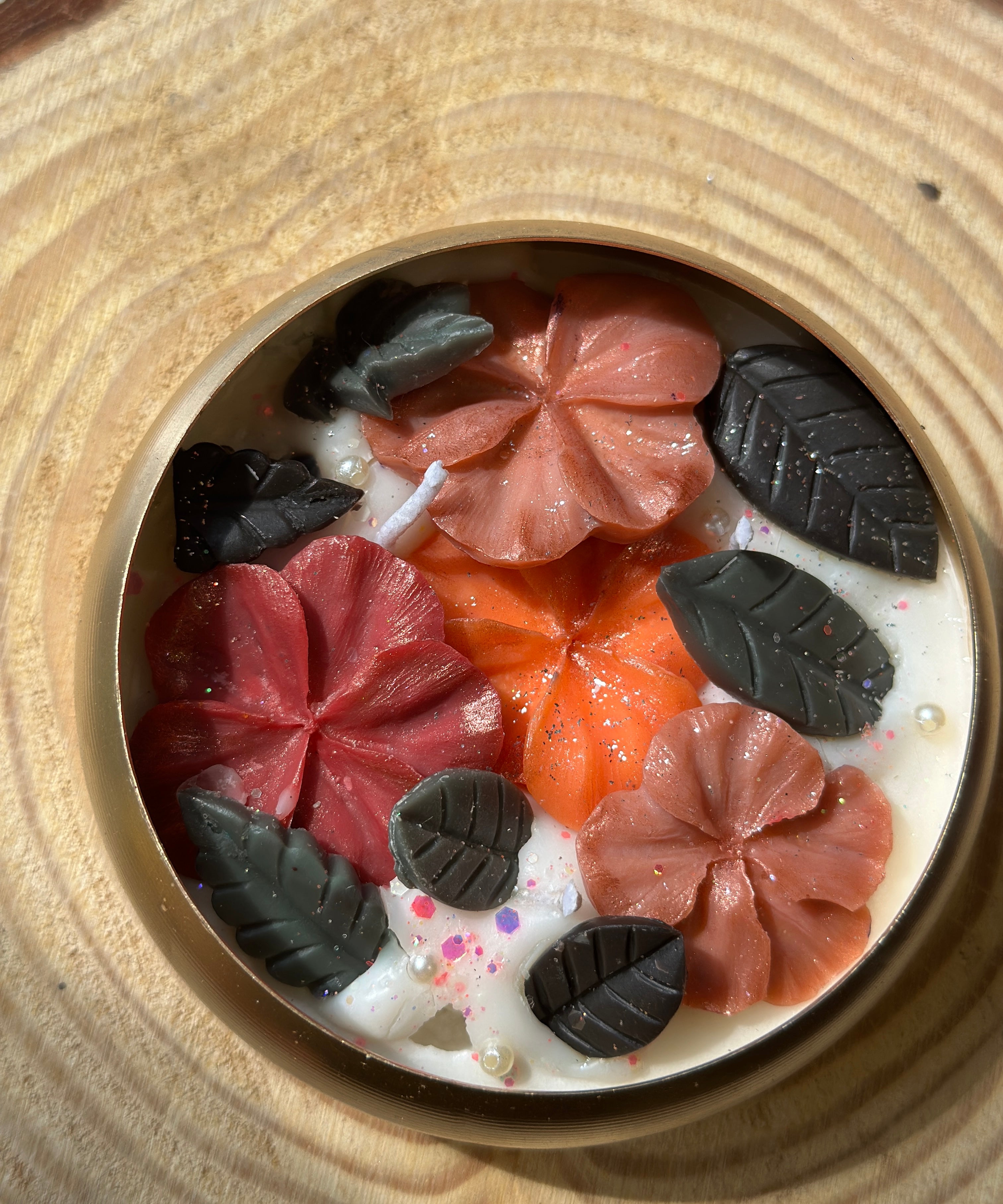 Handmade Floral Garden Soy Wax Candle – 4 inch