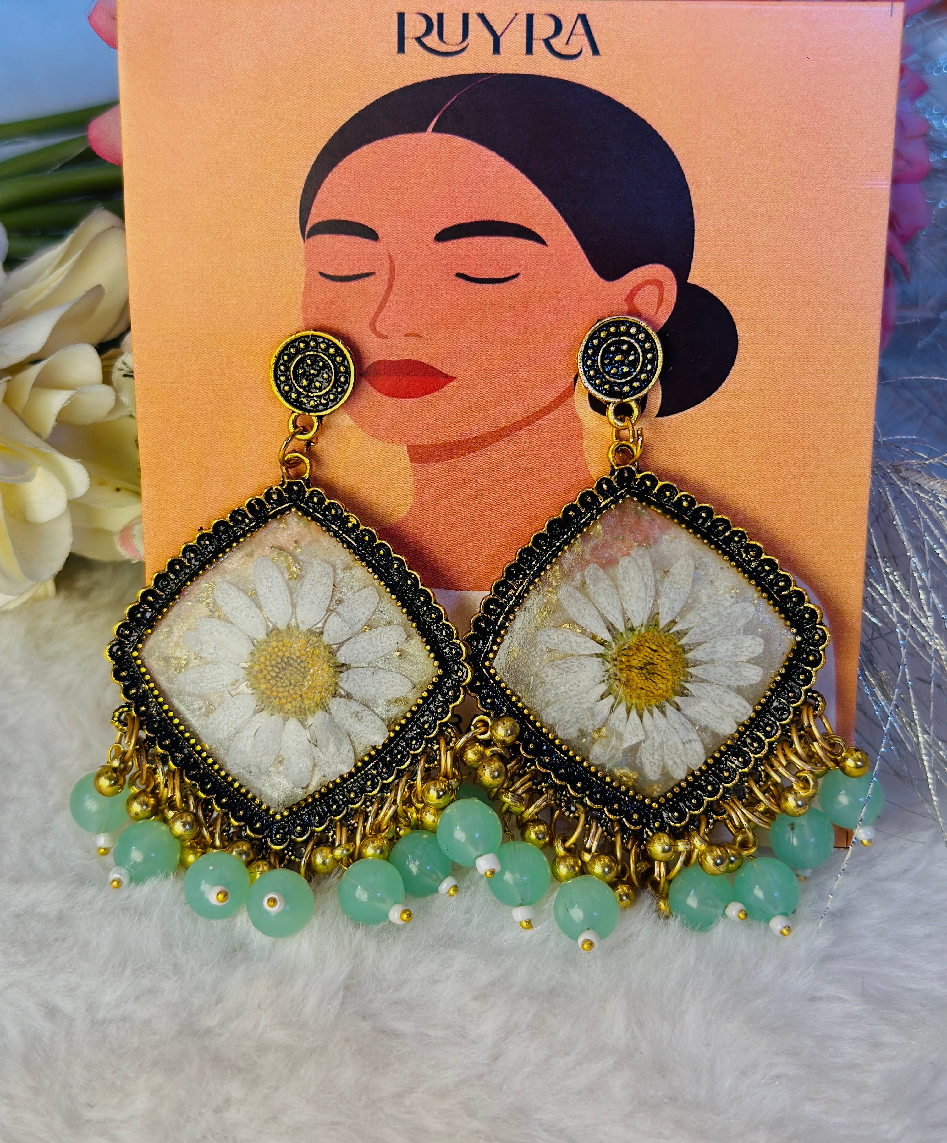Resin Jhumka Earrings