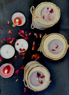 Tea light candle with holder