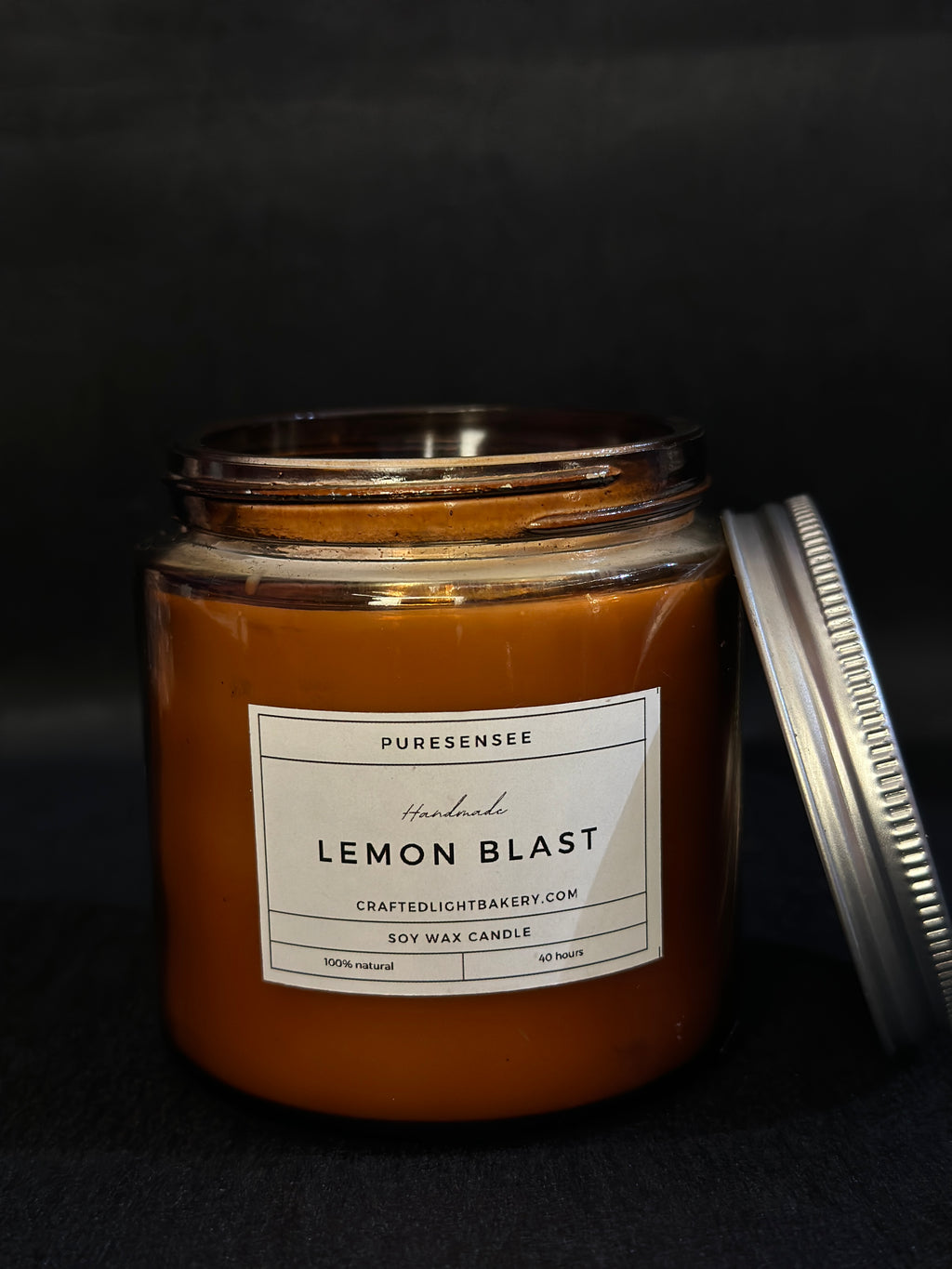 Amber Jar 200gm, Soya Wax Jar Candle