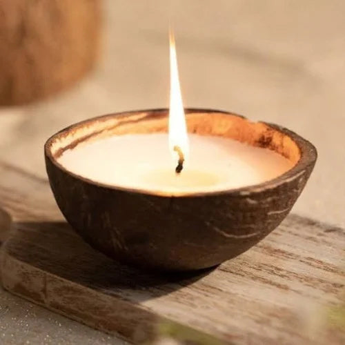Coconut Shell Candle/Diya | Eco-Friendly Scented Soy Wax [ pack of 2]