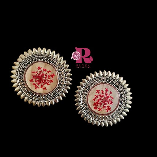 Floral resin earrings