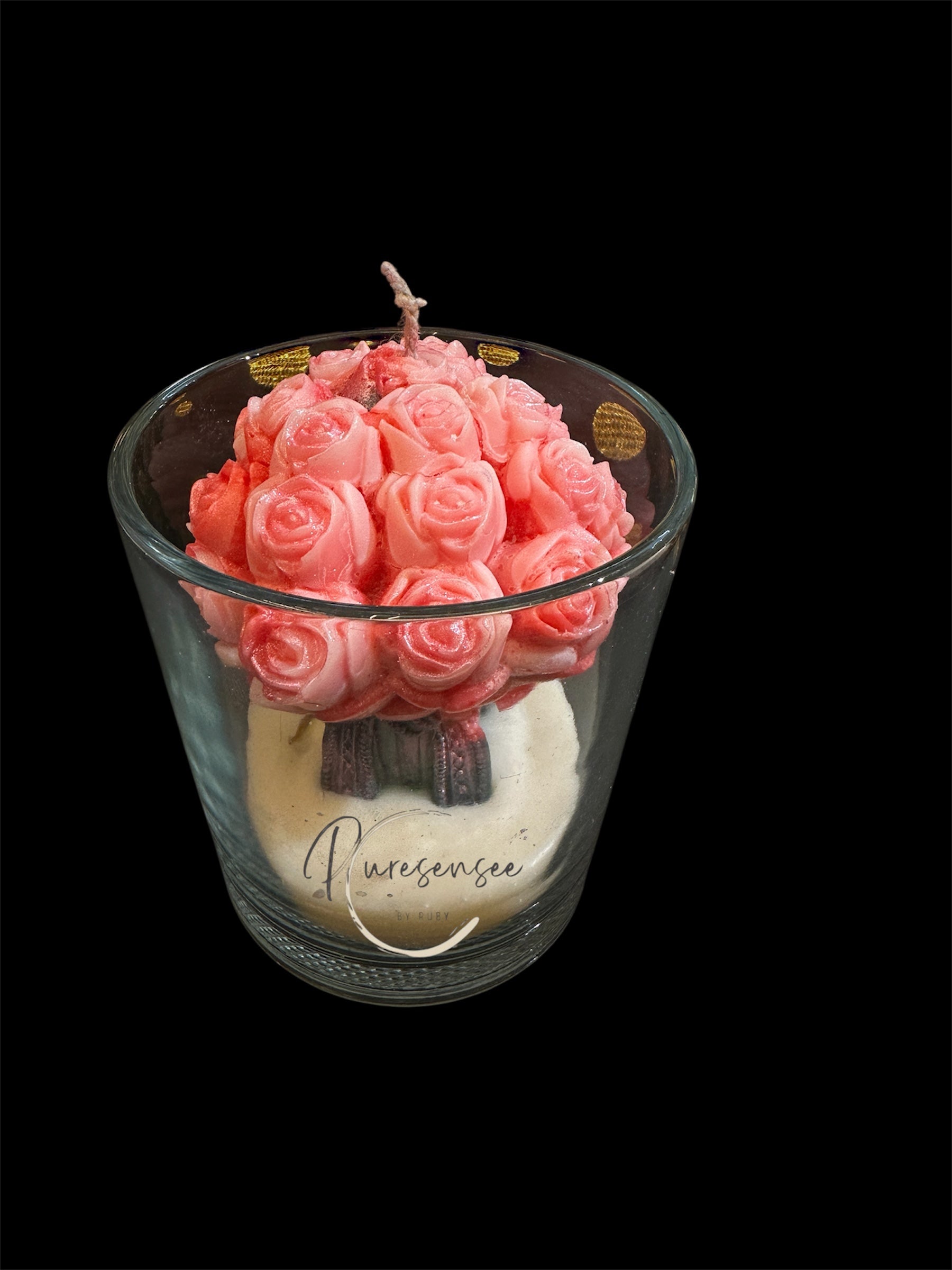 Rose Bouquet Glass Jar Candle