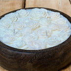 Rose Garden Wooden Bowl Candle