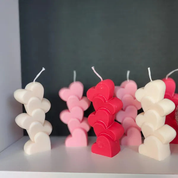 Stacked Hearts Candle