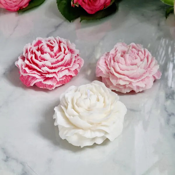 "Handcrafted Rose Flower Candle