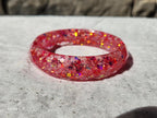 Resin Bangle Bracelet with Glitter, Glow in the Dark, Faceted, Chunky, Stackable, Wide, handmade, Unique,Boho, 6 colors, summer, shiny