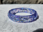 Resin Bangle Bracelet with Glitter, Glow in the Dark, Faceted, Chunky, Stackable, Wide, handmade, Unique,Boho, 6 colors, summer, shiny